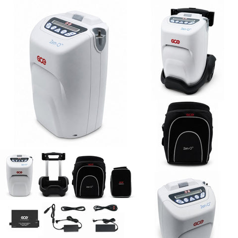GCE Zen-O mobiler Sauerstoffkonzentrator Dauerflow 2L/min | inkl. 12 Cell oder 2 x 12 Cell Akku