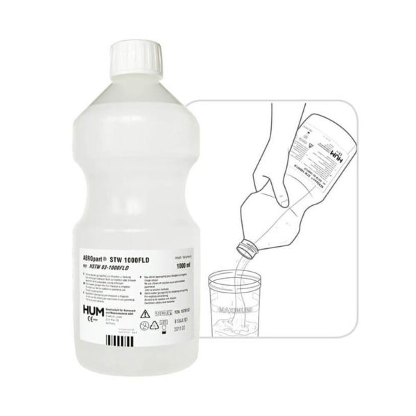 HUM 12x 1000ml Sterilwasser für Sauerstoffgeräte CPAP Beatmung und Inhalation